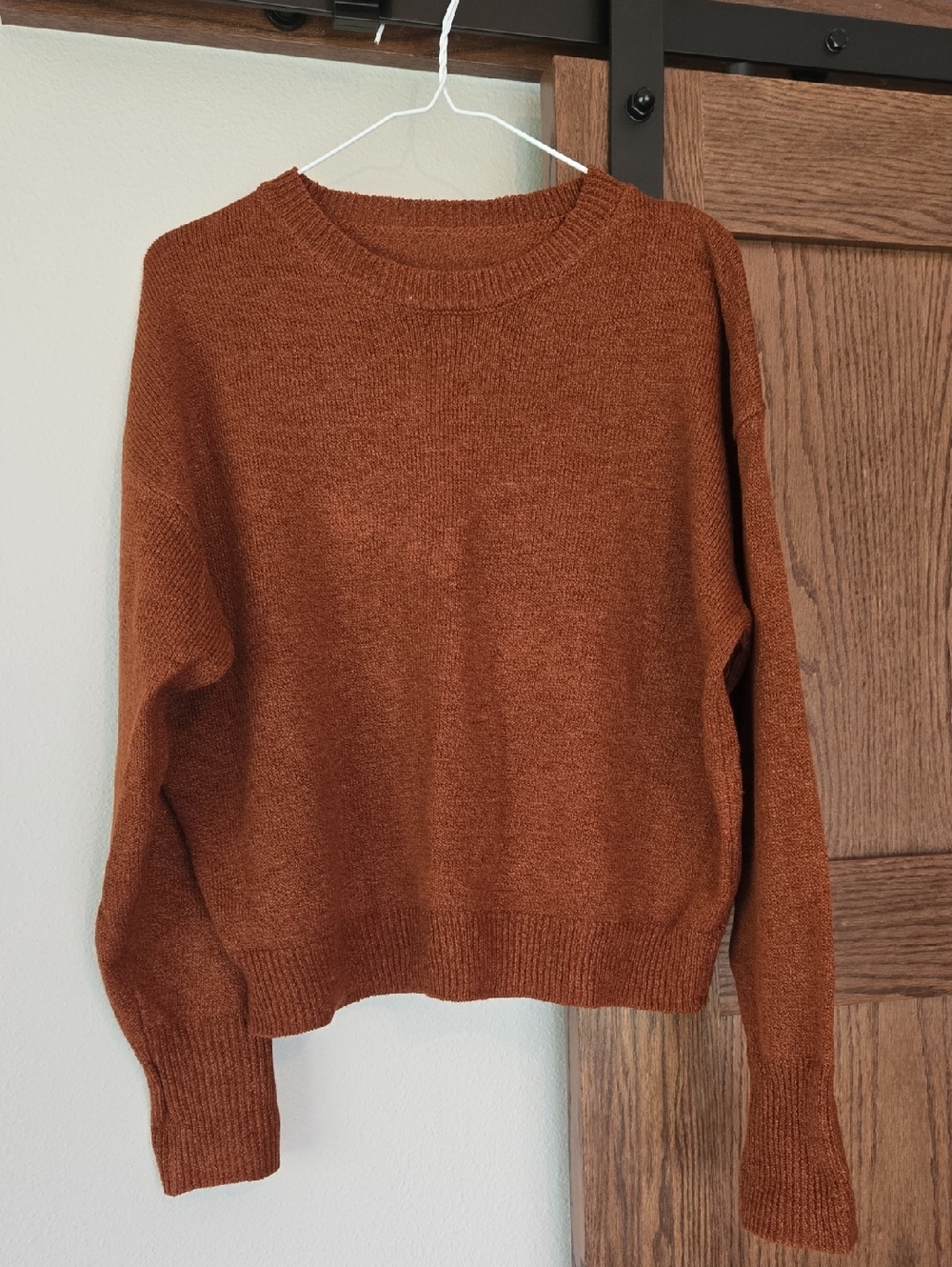 Cozy Crewneck Sweater in Burnt Orange